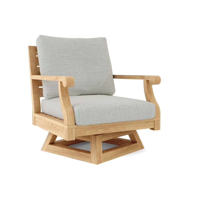 Riviera Swivel Armchair with Cushion - Canvas Granite