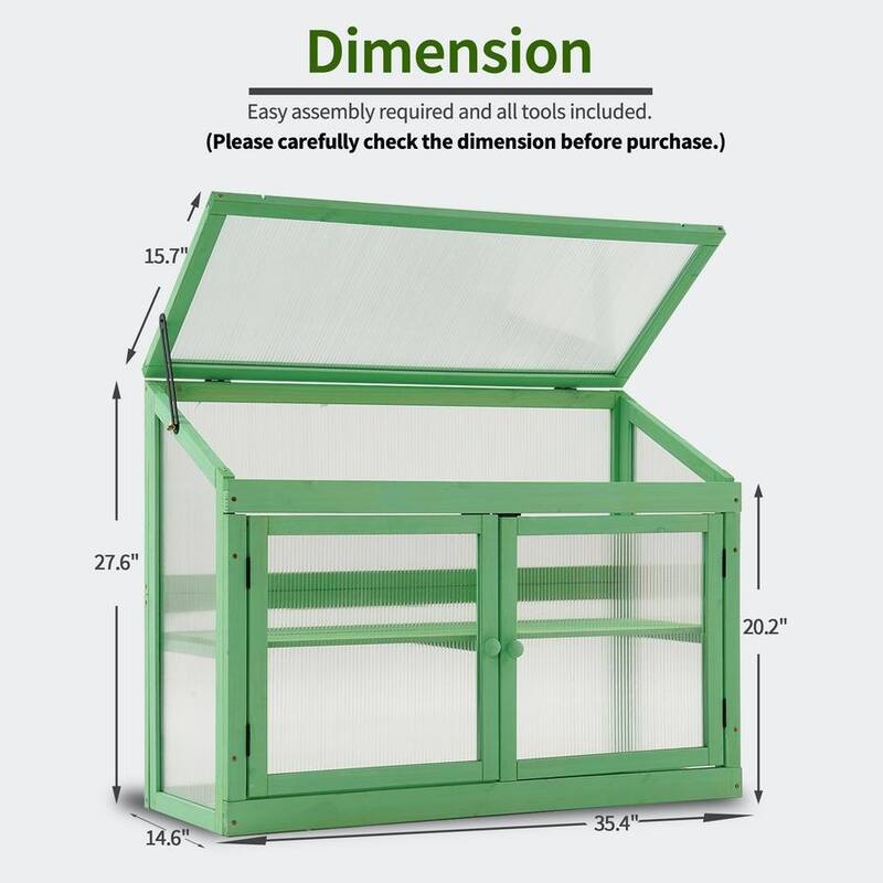 MCombo 2-Tier Cold Frame Greenhouse, Solid Wood 0160
