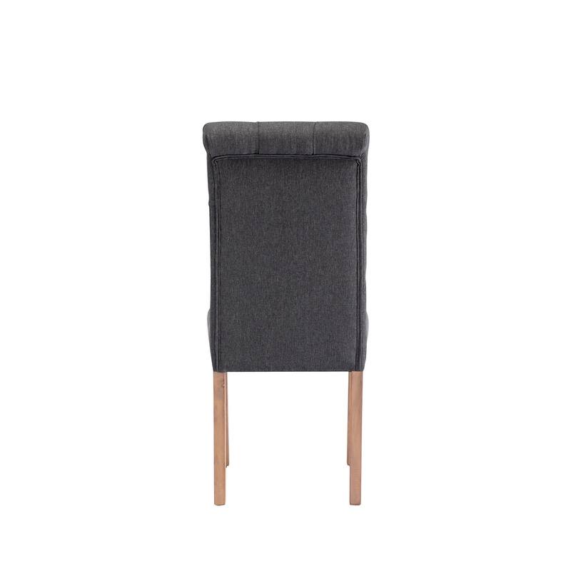 Porthos Home Betta Tufted Fabric Dining Chairs with Rubberwood Legs, Set of 2