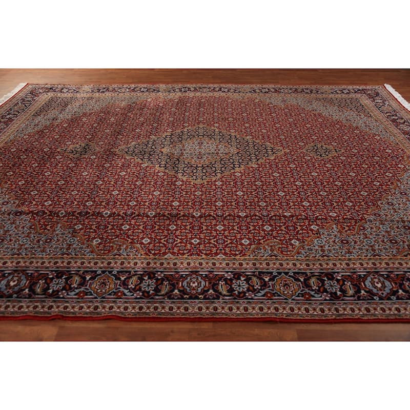 Geometric Red Tabriz Turkish Area Rug Machine Made Carpet - 9'8"x 12'10"