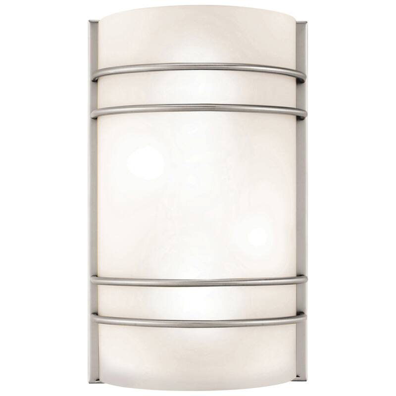 Access Lighting Cassi 1-Light Wall Sconce - Brushed Steel Finish - Opal Glass Shade - SSL Dedicated LED - 16W