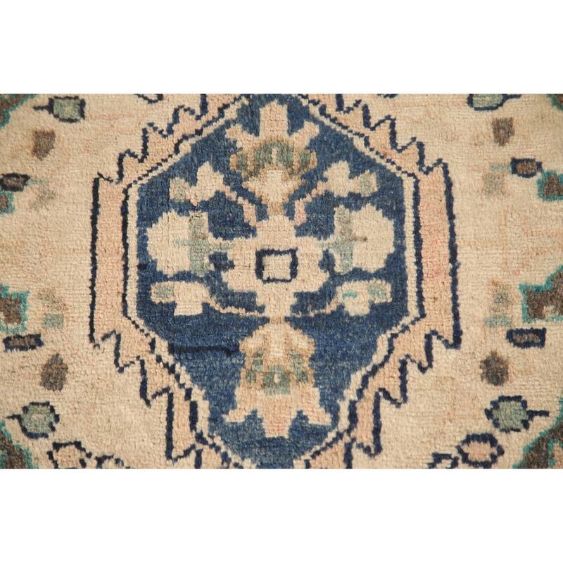 Hand Knotted Oriental 100% Wool Carpet Traditional Floral Peach Hamedan Runner Rug - 9' 7'' X 3' 1''