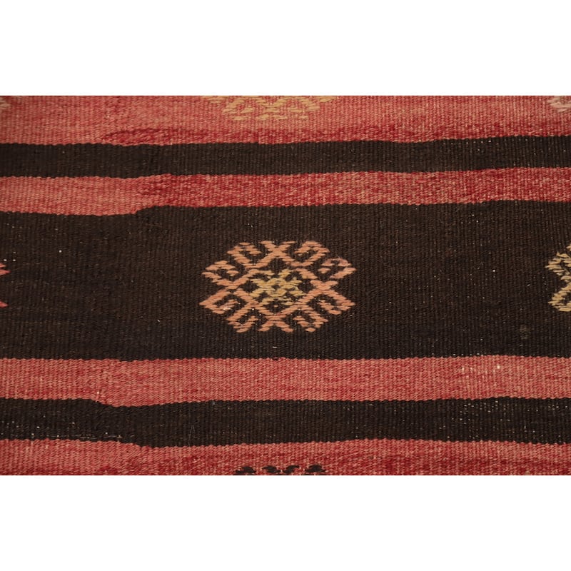 Hand Woven Oriental 100% Wool Carpet Southwestern Tribal Multi-Colored Kilim Area Rug - 9' 9'' X 5' 11''