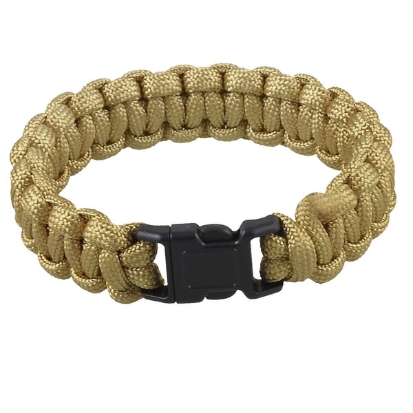 Unique Bargains Unique Bargains Camping Hiking Side Release Buckle Parachute Cord Survival Bracelet Khaki 220Lbs
