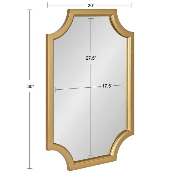 dimension image slide 13 of 18, Kate and Laurel Hogan Scalloped Wood Framed Mirror