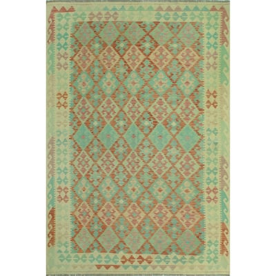 Noori Rug Sun Faded Flatweave Hajar Rust/Beige Rug - 6'8" x 9'9"