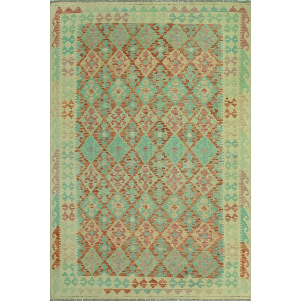 Noori Rug Sun Faded Flatweave Hajar Rust/Beige Rug - 6'8" x 9'9"