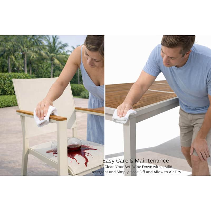 Madeira White 11-Piece Aluminum Outdoor Dining Set with Sling Set in White - N/A