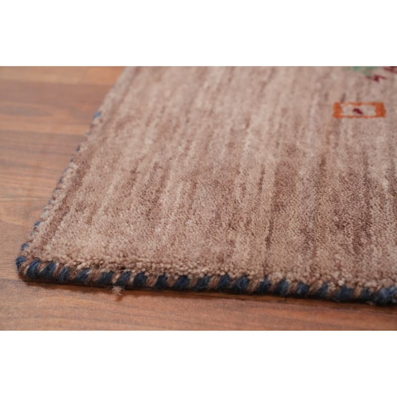 Hand Knotted Oriental 100% Wool Carpet Tribal Animal Pictorial Brown Gabbeh Area Rug - 7' 8'' X 4' 11''