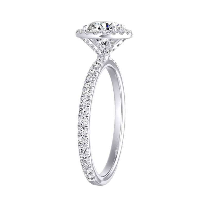 Auriya 14k Gold 1/2ctw Moissanite Halo Diamond Engagement Ring 5/8ct TDW