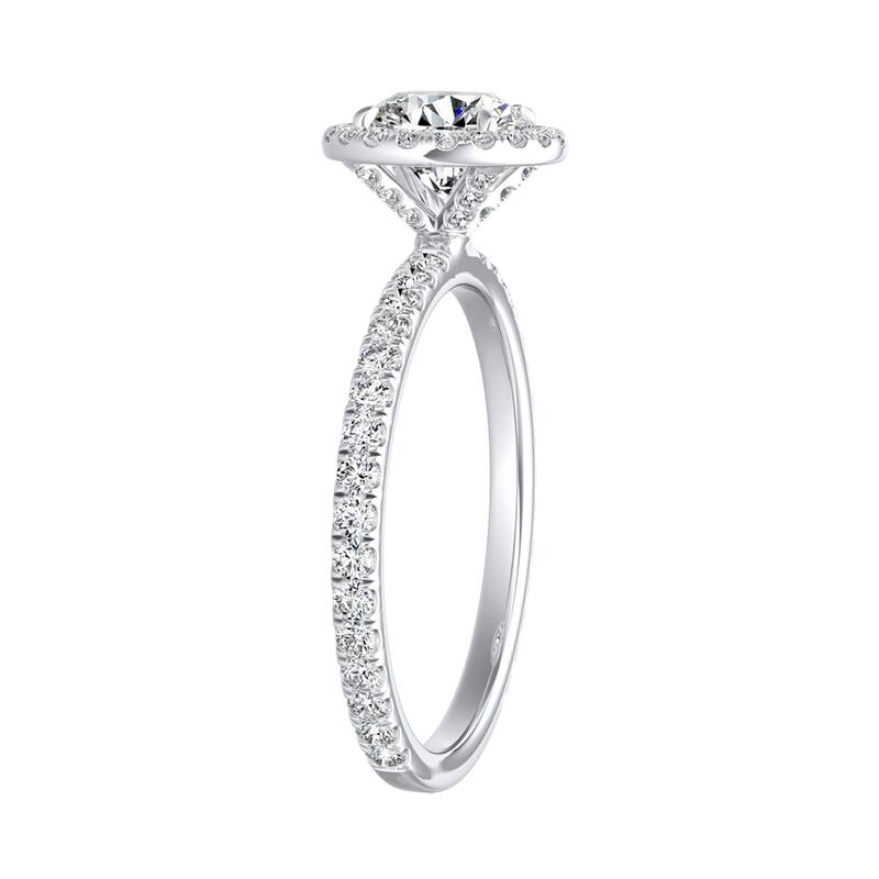 Auriya 14k Gold 2 1/2ctw Moissanite Halo Diamond Engagement Ring 5/8ct TDW