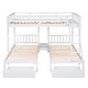 preview thumbnail 17 of 16, Full Over Twin & Twin Bunk Bed, Wood Triple Bunk Bed with 2 Drawers and Guardrails