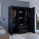 preview thumbnail 2 of 12, Modern wardrobe 70" H, multiple internal storage, Black