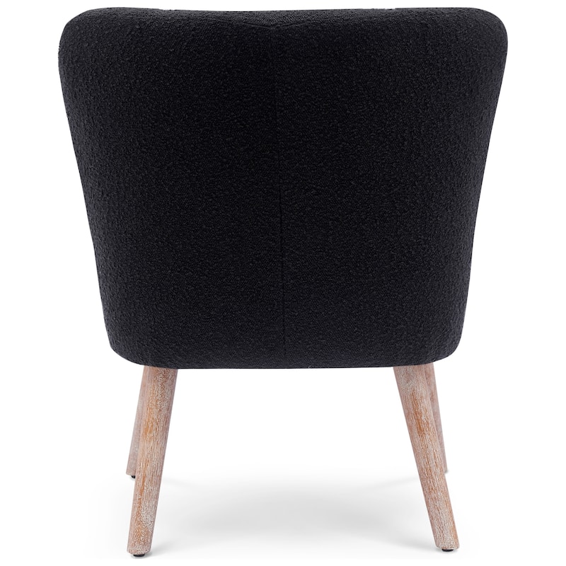 Boucle Polyester Upholstered Armless Accent Chair - Stain Resistant (Set of 2)