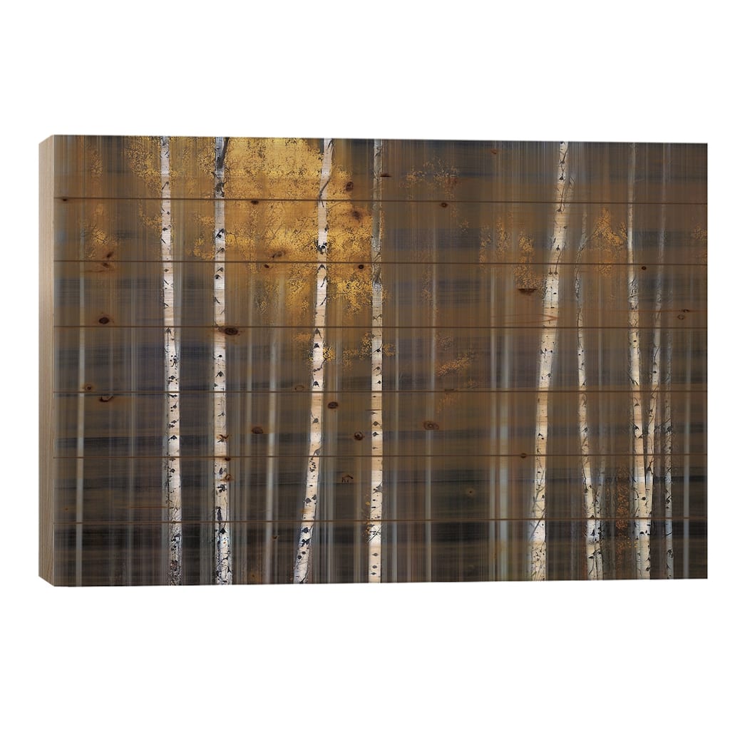 Curtain Of Fall Print On Wood by Andy Hu - Multi-Color