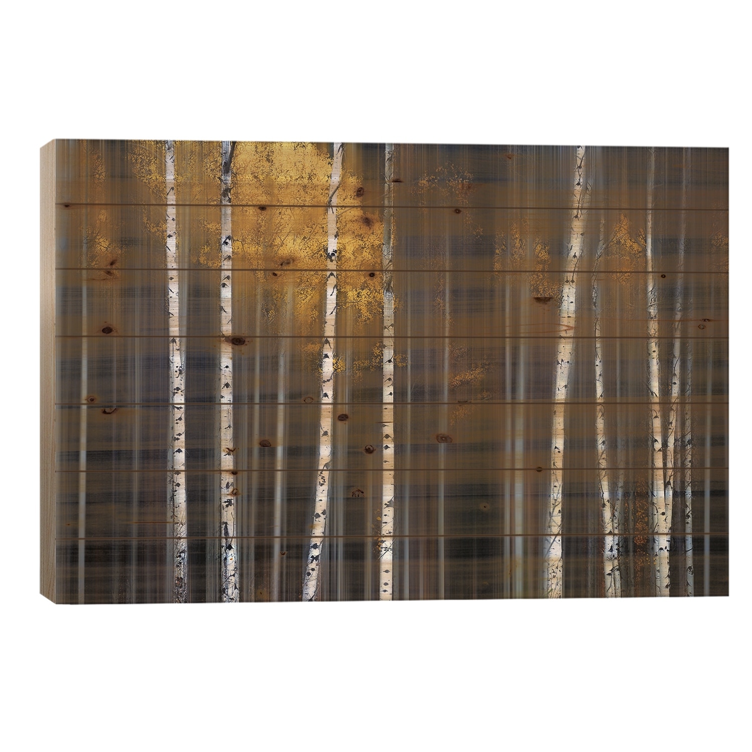 Curtain Of Fall Print On Wood by Andy Hu - Multi-Color