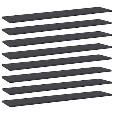 vidaXL Bookshelf Boards 8 pcs Gray 39.4"x7.9"x0.6" Chipboard