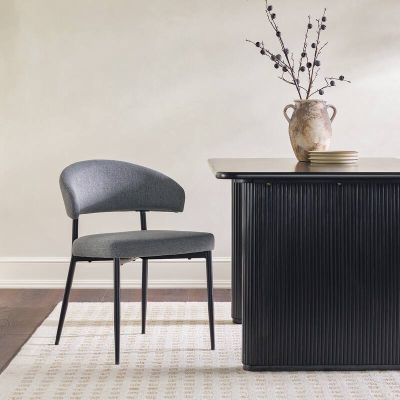 Middlebrook Designs Curved Back Upholstered Dining Chair (Set of 2)