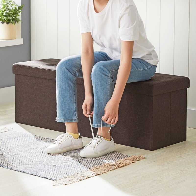 43 Inches Folding Storage Ottoman Bench