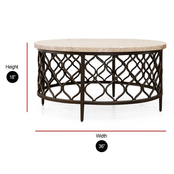 Rockvale Round Stone Top Coffee Table By Greyson Living Overstock 13741724