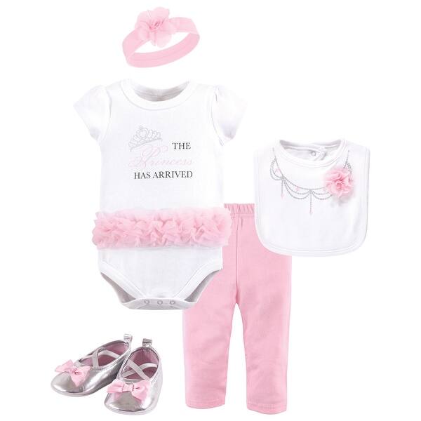 slide 1 of 1, Little Treasure Baby Girl Layette 5-Piece Set, Princess 5-Piece 0-3 Months - Princess 5-Piece