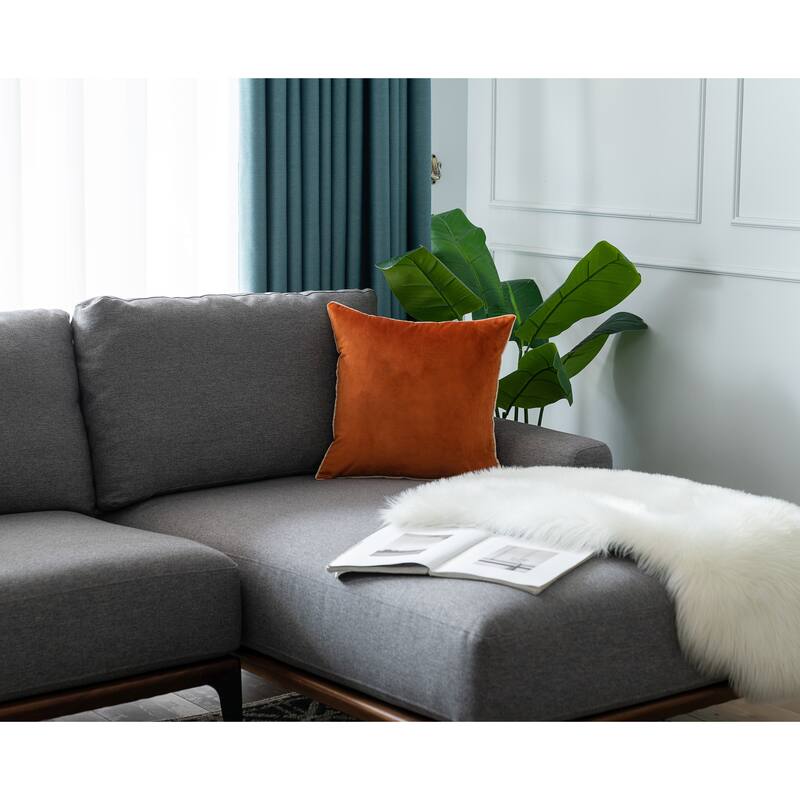Gouchee Home Solid Velvet Mix Cushion 18 in. x 18 in. Throw Pillow