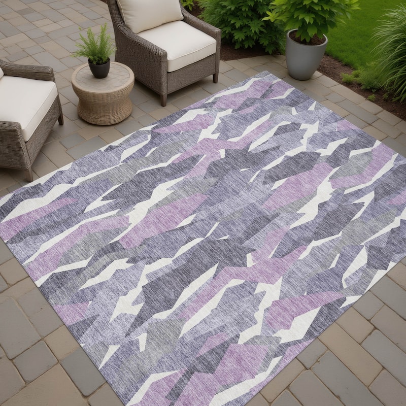 Machine Washable Indoor/ Outdoor Contemporary Dylan Chantille Rug - Purple - 2'6" x 3'10"