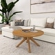 preview thumbnail 1 of 33, Plank and Beam Verso Round Coffee Table - 36" Pecan