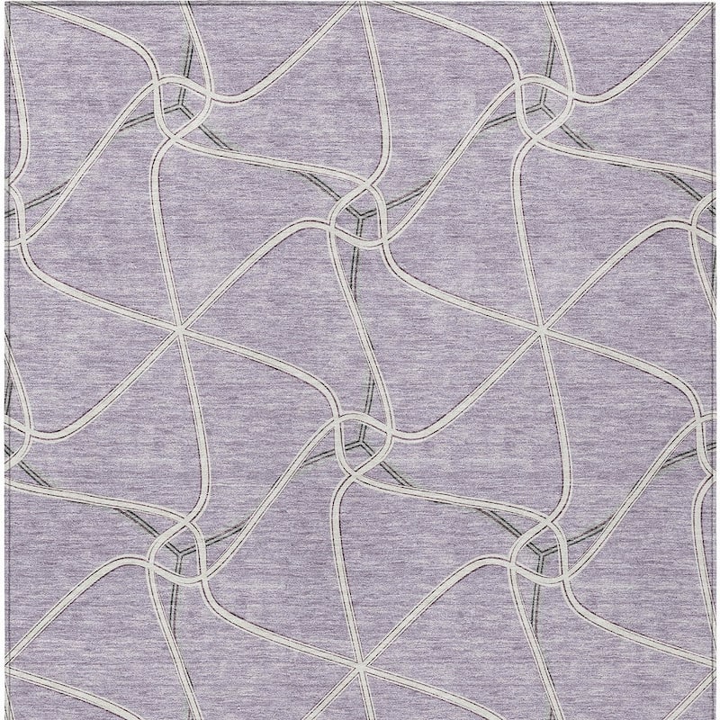 HomeRoots Geometric Contemporary Rectangle Outdoor Rug