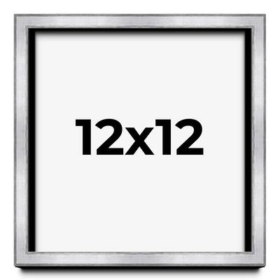 12x12 Shadow Box Frame Silver | 1.375 Inches Deep Real Wood