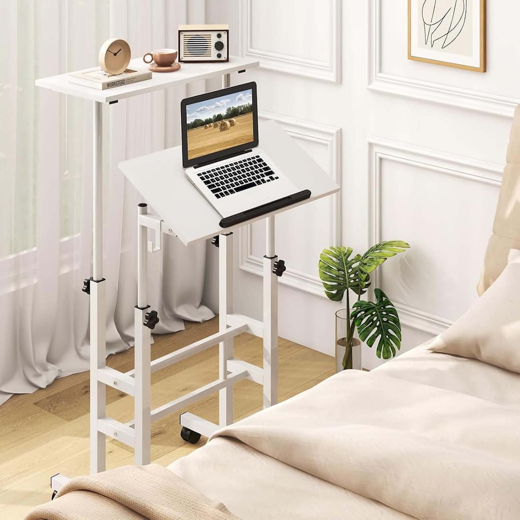Height Adjustable Sit-Stand Desk Rolling Laptop Stand & Workstation