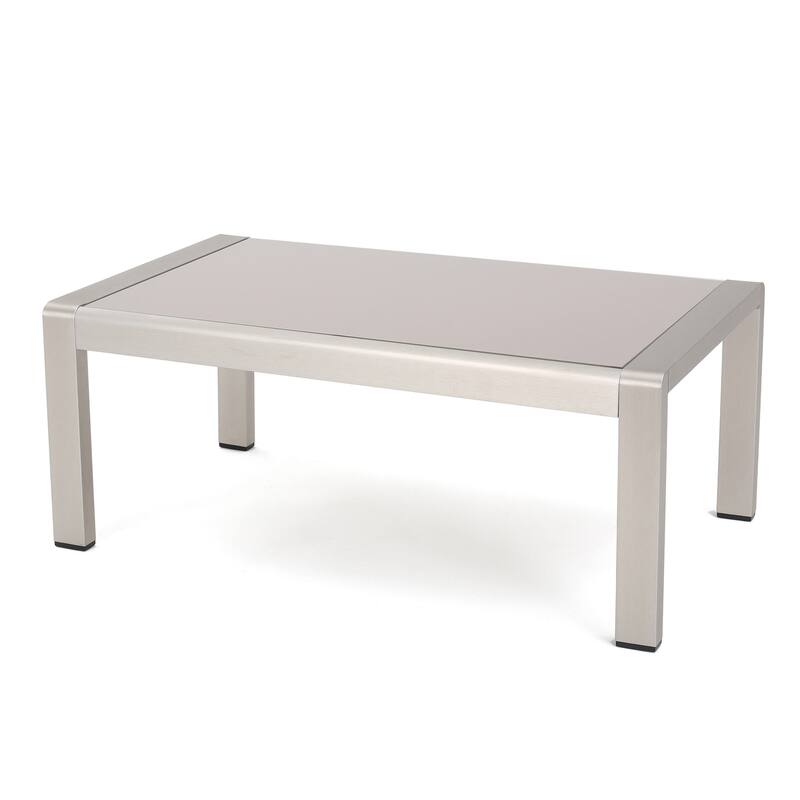 Roomfitters Modern Outdoor Patio Sofa Set, Aluminum Frame with Cushions & Coffee Table, Weather-Resistant Seating