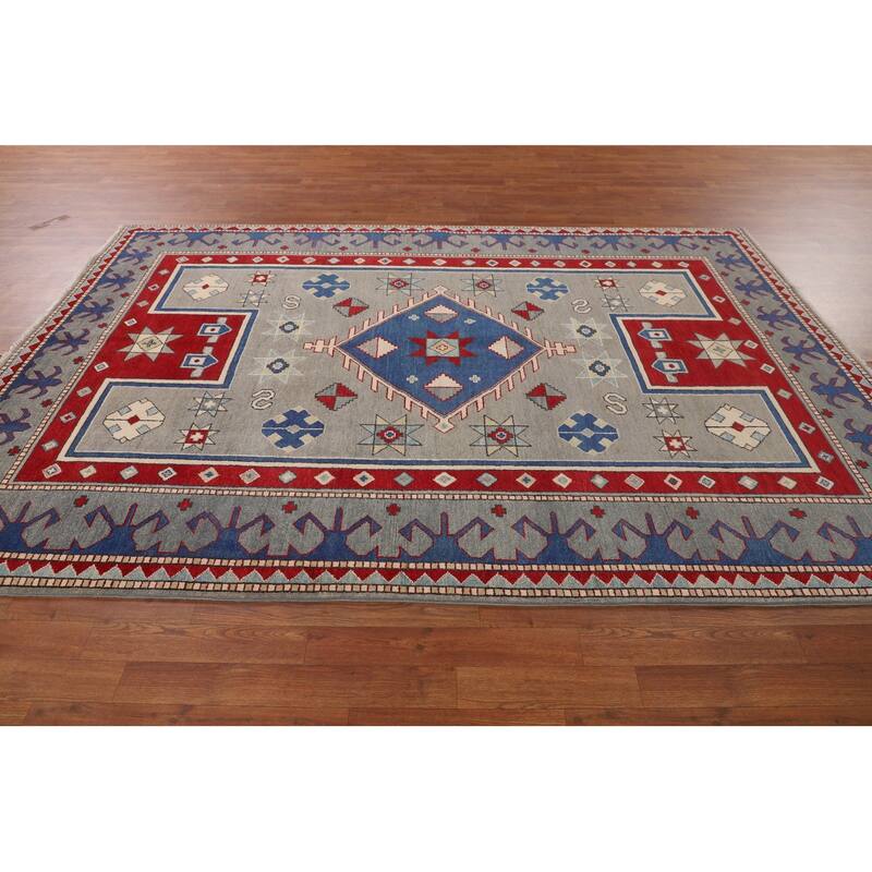 Kazak Oriental Area Rug Handmade Wool Carpet - 5'11" x 8'11"