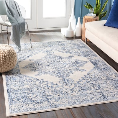Livabliss Uranus Distressed Medallion Area Rug