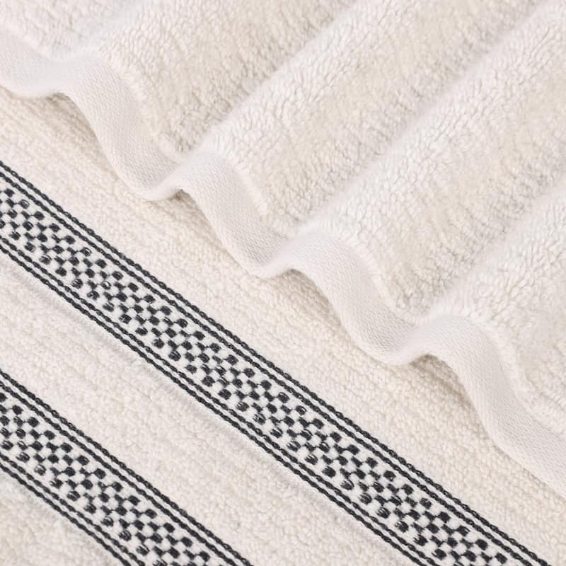 Superior Brea Zero Twist Cotton Ribbed Modern 6 Piece Bathroom Towel Set