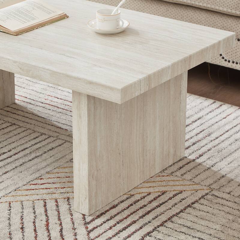 Roundhill Furniture Cavira Modern Faux Marble Living Room Coffee Table