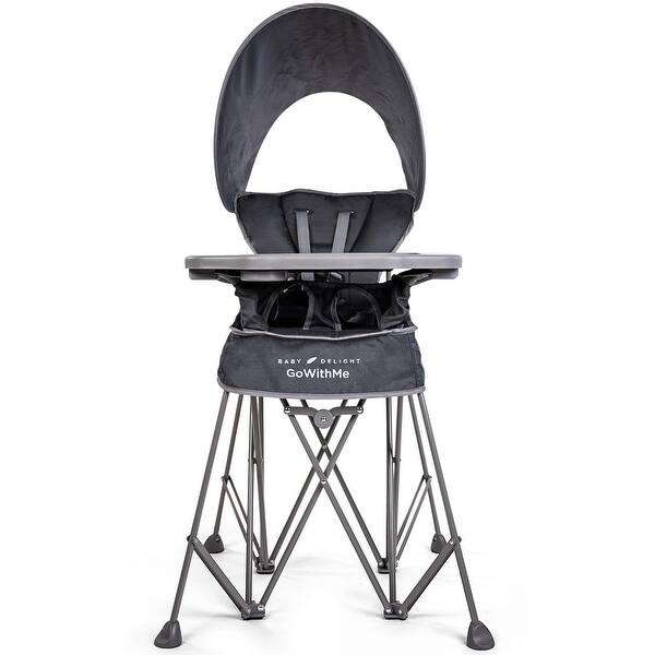 slide 2 of 7, Portable High Chair | Sun Canopy | Indoor and Outdoor | Grey Grey