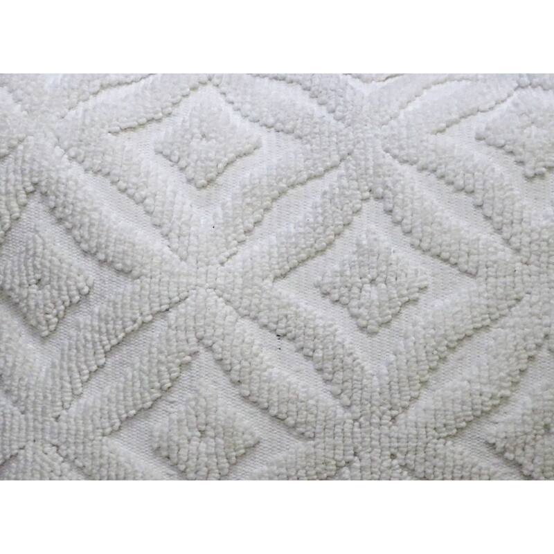 Vibhsa 18"x18" White Indoor Outdoor Ogee Decorative Pillow