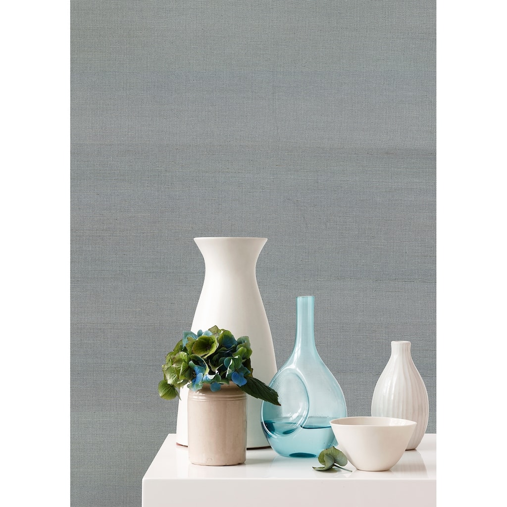 Distressed Textures Mulhouse Mirador Light Blue Sisal Grasscloth 24' L X 36" W Wallpaper Roll