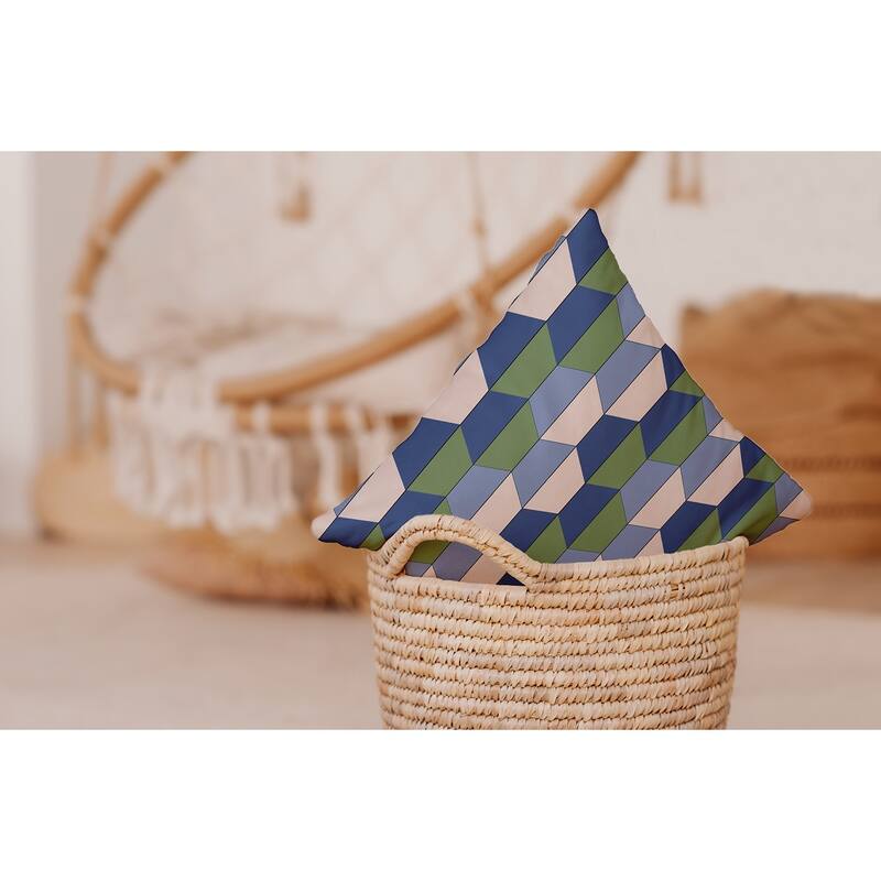 Hex Pattern Indoor/Outdoor Throw Pillow