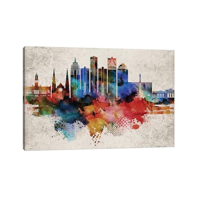 iCanvas "Detroit Abstract" by WallDecorAddict Canvas Print