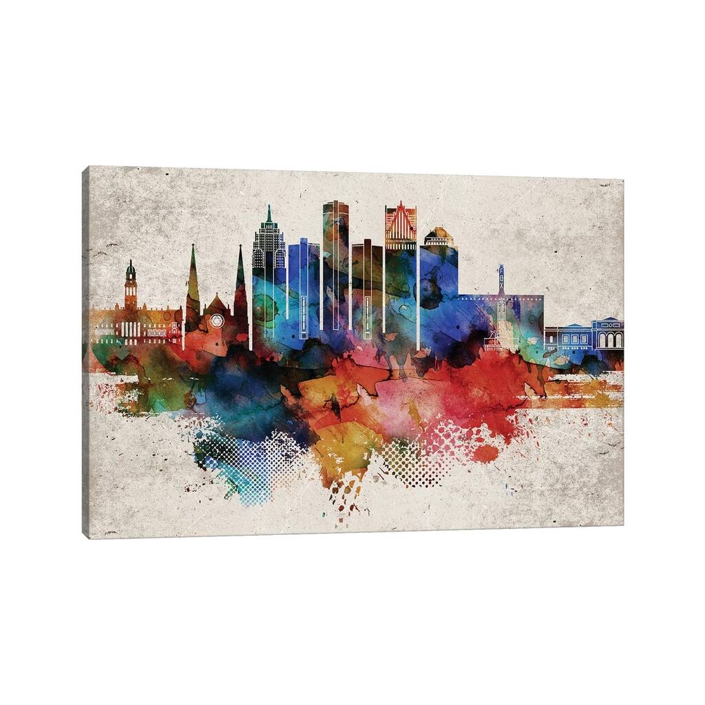 iCanvas "Detroit Abstract" by WallDecorAddict Canvas Print