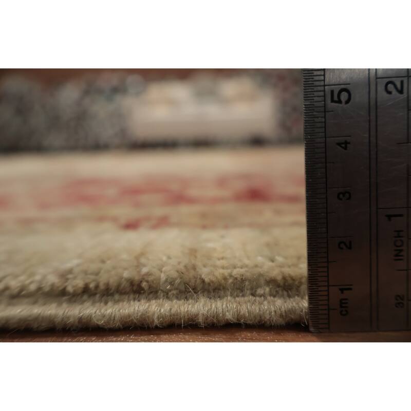 Hand Knotted Oriental 100% Wool Carpet Traditional Floral Beige & Ivories Chobi-Peshawar Area Rug - 11' 6'' X 8' 9''