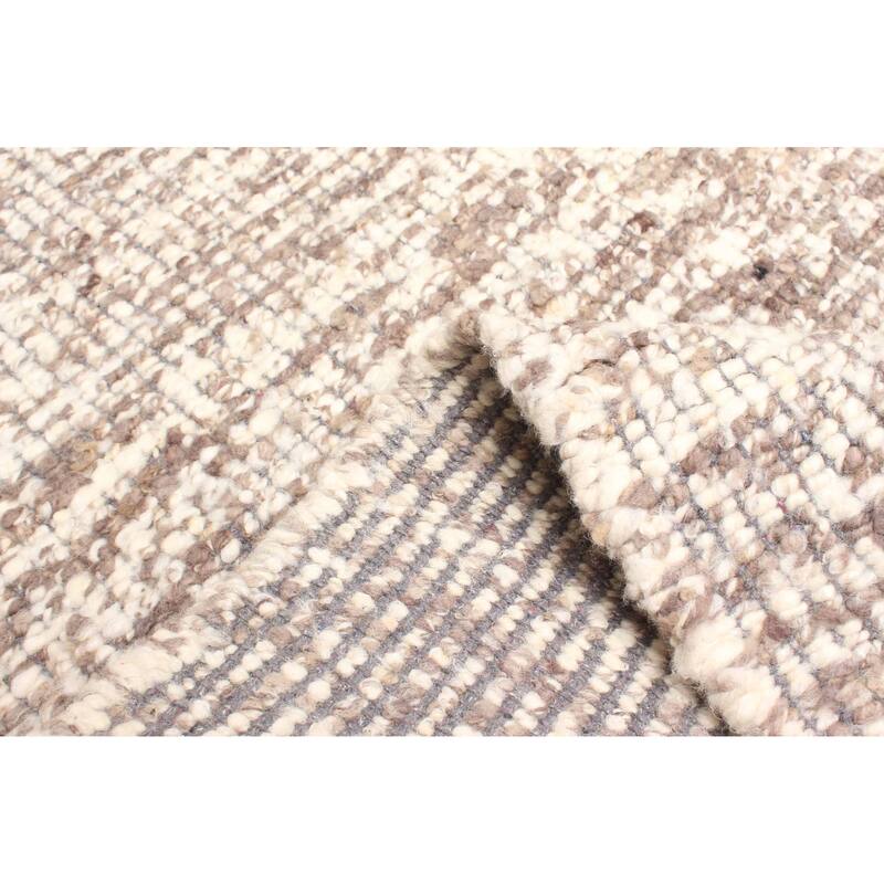 ECARPETGALLERY Braid weave Sienna Cream Wool Rug - 5'1 x 7'7