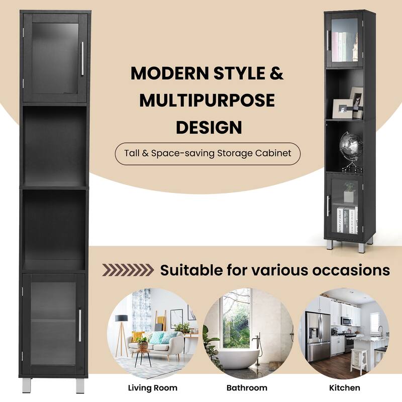 Costway 71'' Tall Tower Bathroom Storage Cabinet Organizer Display - See Details