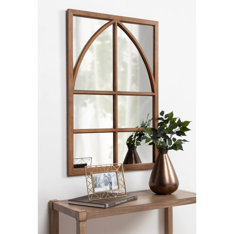 Kate and Laurel Hogan Wood Arch Wall Mirror - 24x36
