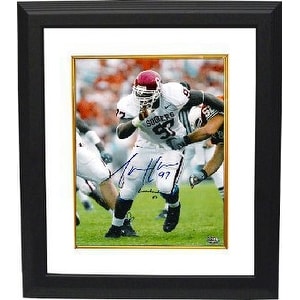 Tommie Harris signed Oklahoma Sooners Lombardi 03 8x10 Photo Custom Framed