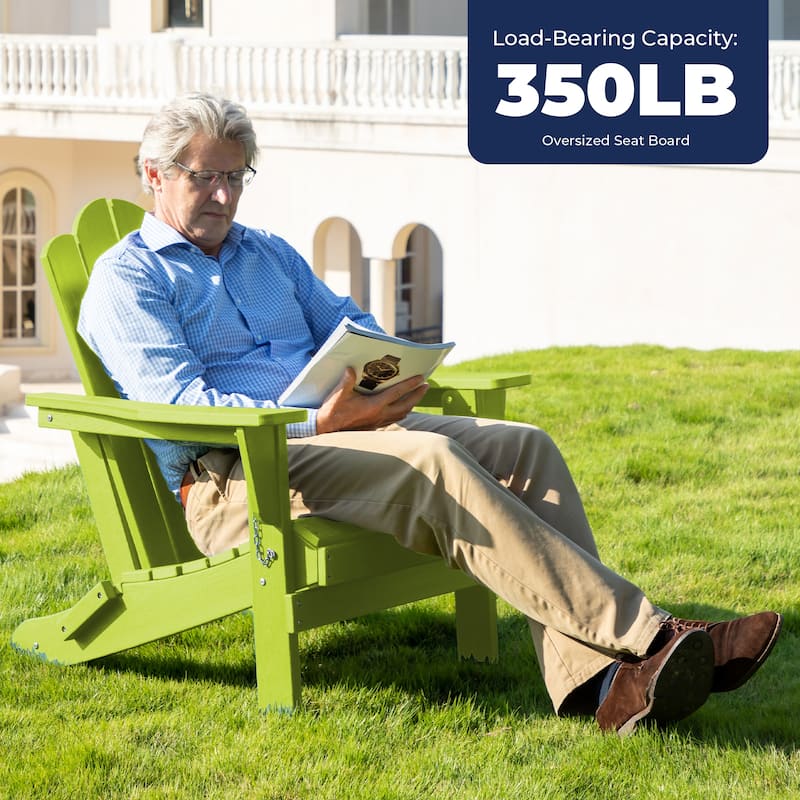 Outdoor HDPE Folding Classic Adirondack Chair All-Weather