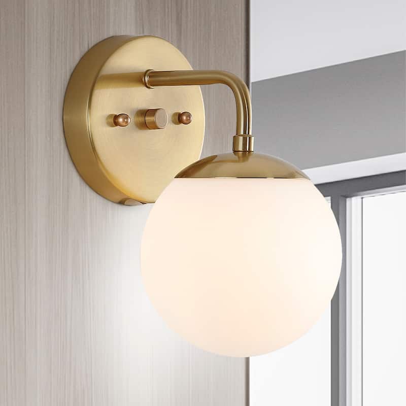 Globe Metal/Frosted Glass Modern LED Vanity, by JONATHAN Y