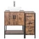 preview thumbnail 30 of 51, 36" Brown Bathroom Vanity Set with Side Cabinet Mid-Century Vanity with Sink & Faucet